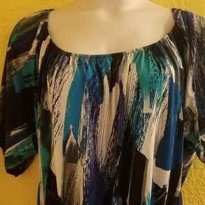 ASHLEY STEWART Abstract Shirt PLUS Size 2X 22 24